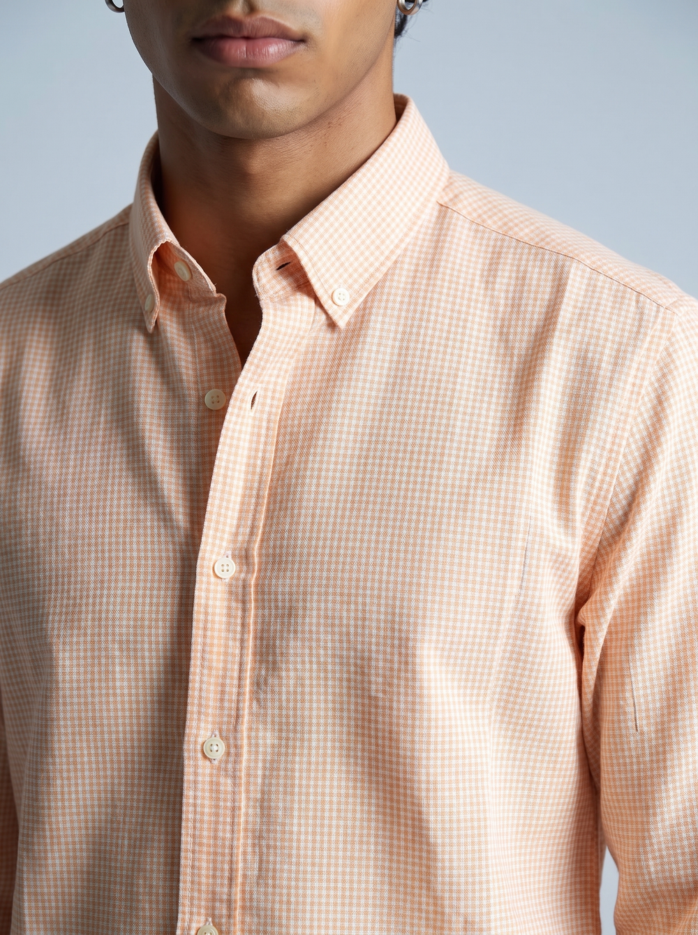 Peach Gingham Shirt
