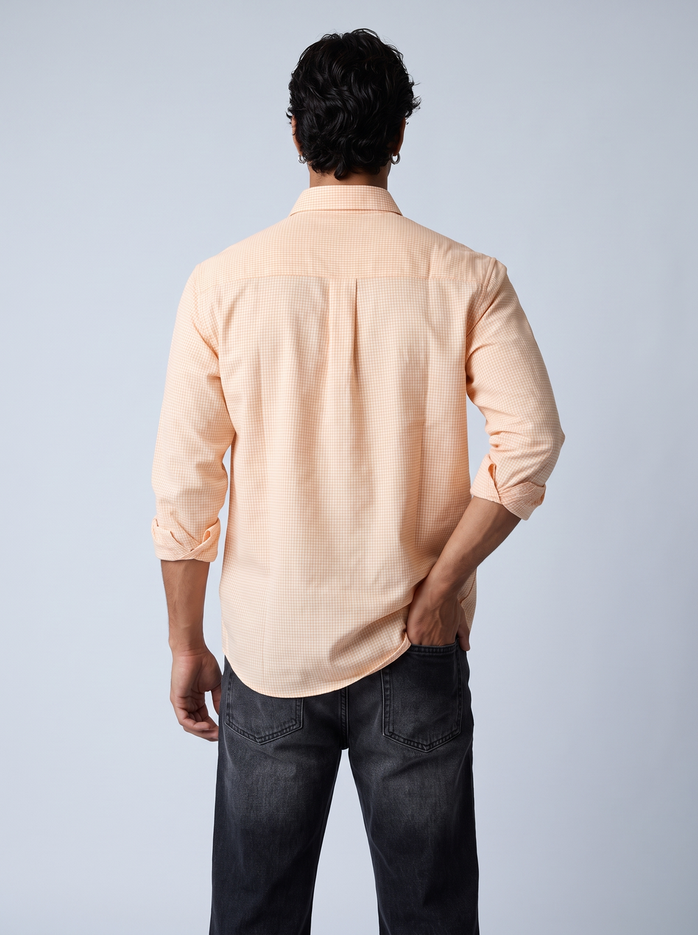 Peach Gingham Shirt