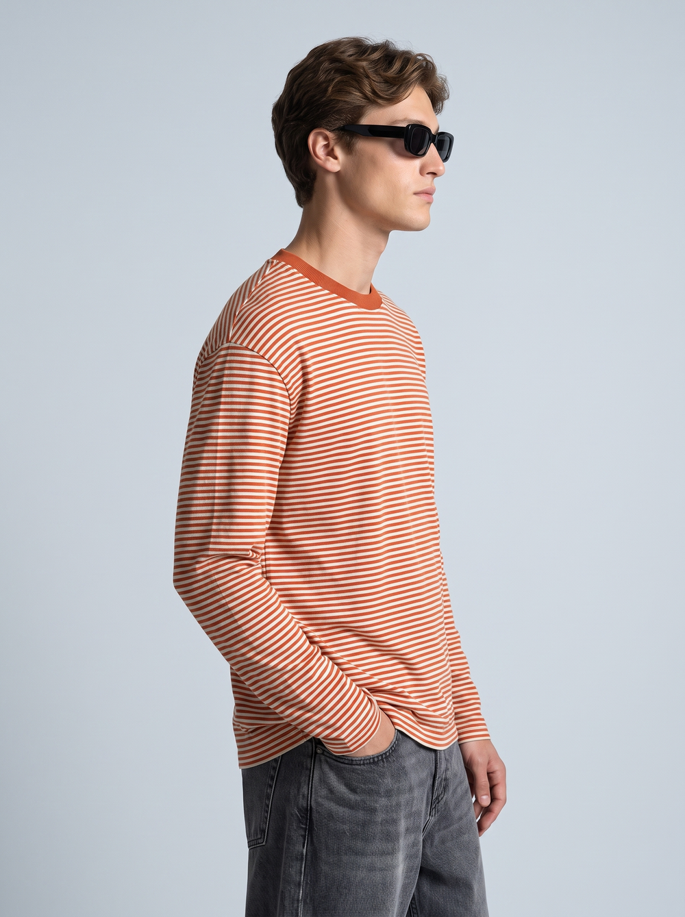 Rust Stripe Long-Sleeve Tee