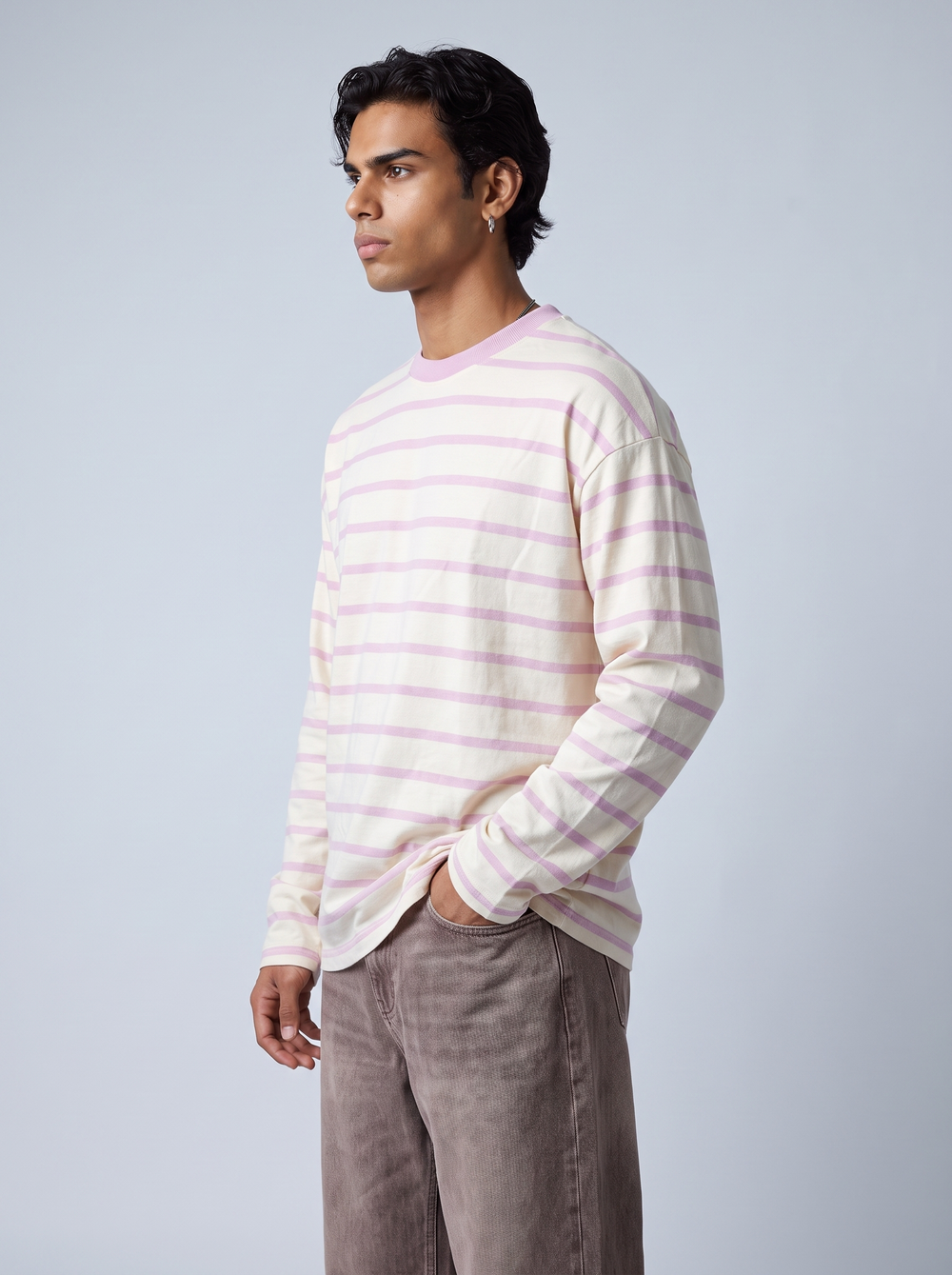 Lilac Stripe Long-Sleeve Tee