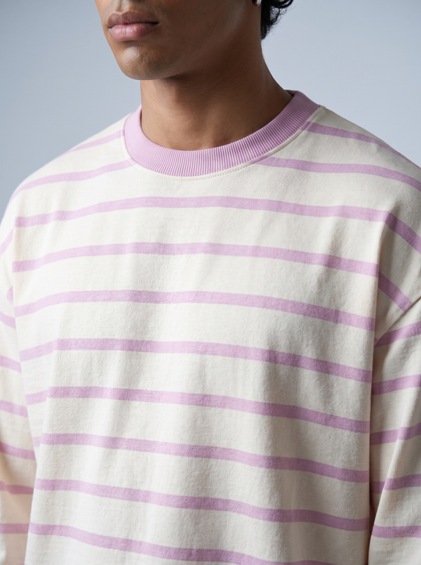 Lilac Stripe Long-Sleeve Tee