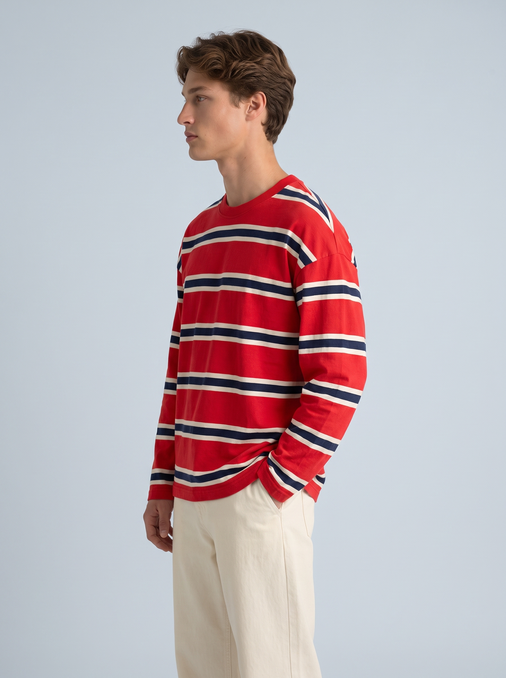 Red Nautical Stripe Long-Sleeve Tee