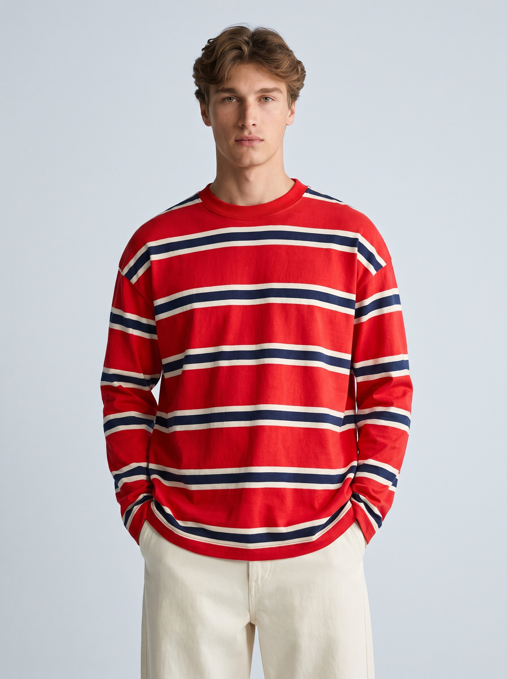 Red Nautical Stripe Long-Sleeve Tee