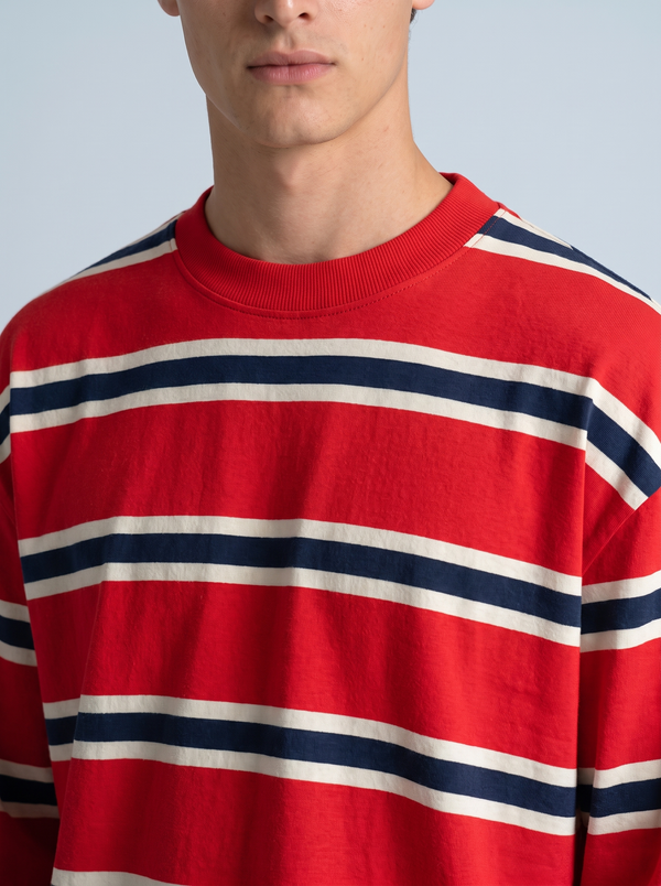 Red Nautical Stripe Long-Sleeve Tee