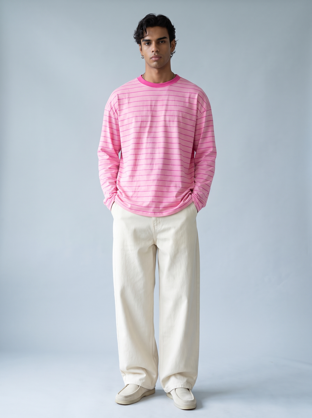 Pink Tonal Stripe Long-Sleeve Tee