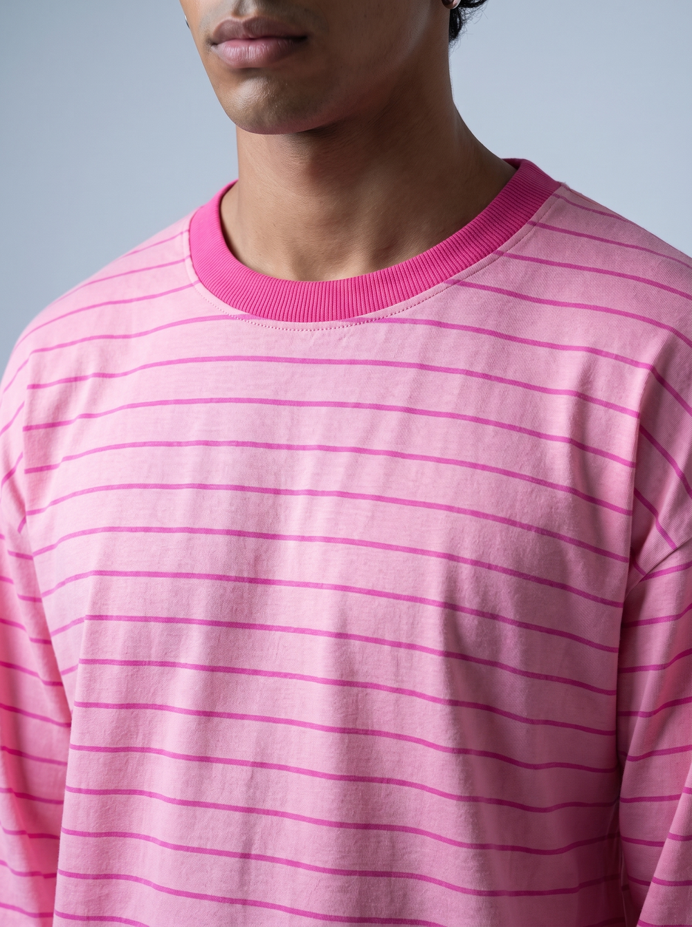 Pink Tonal Stripe Long-Sleeve Tee