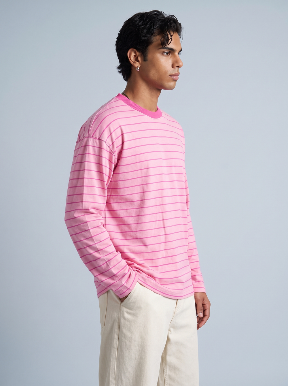 Pink Tonal Stripe Long-Sleeve Tee