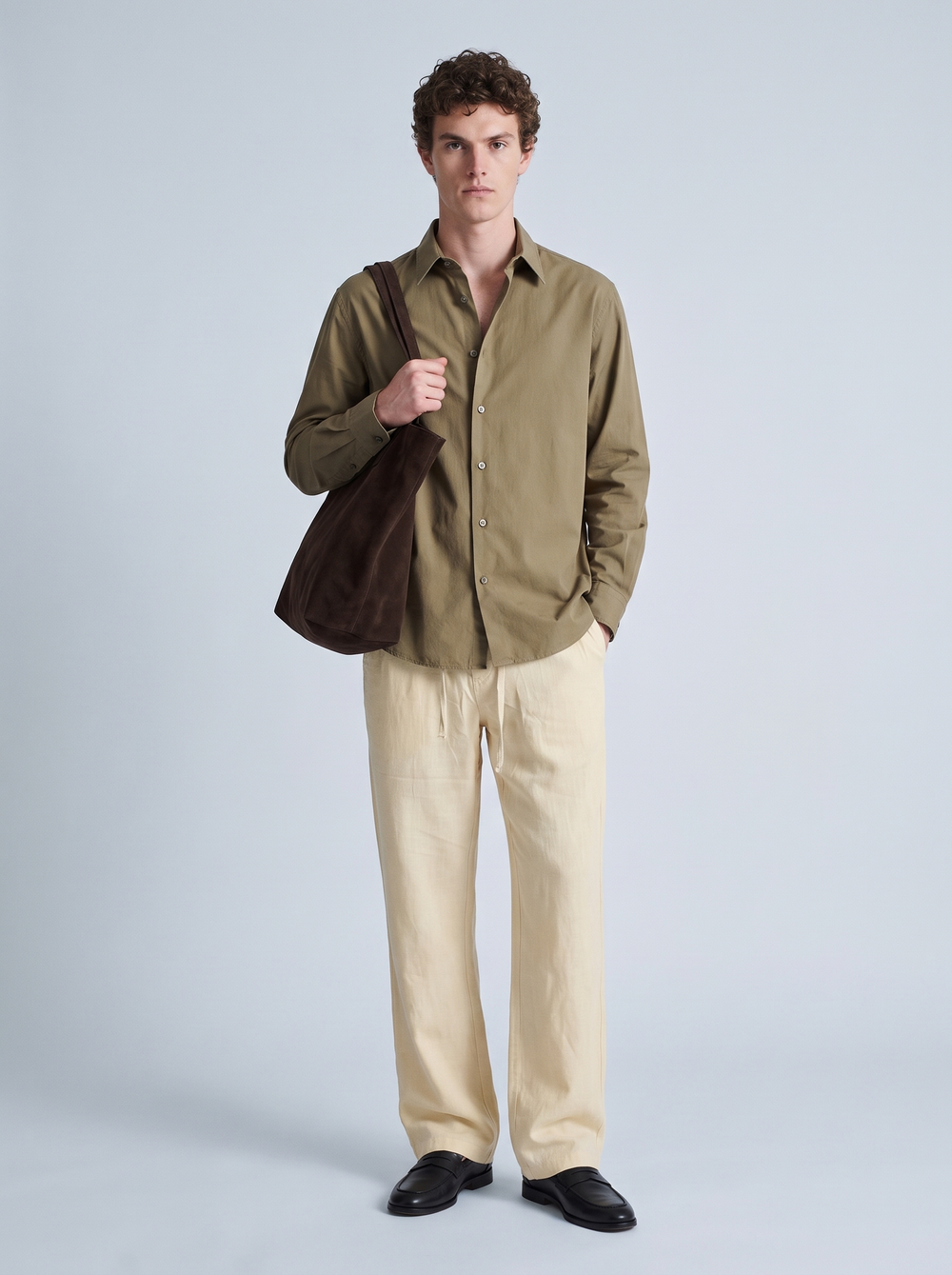 Sandstone Relaxed Linen Trousers
