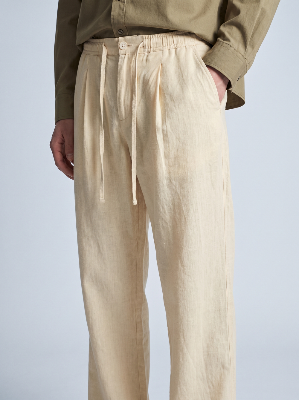 Sandstone Relaxed Linen Trousers
