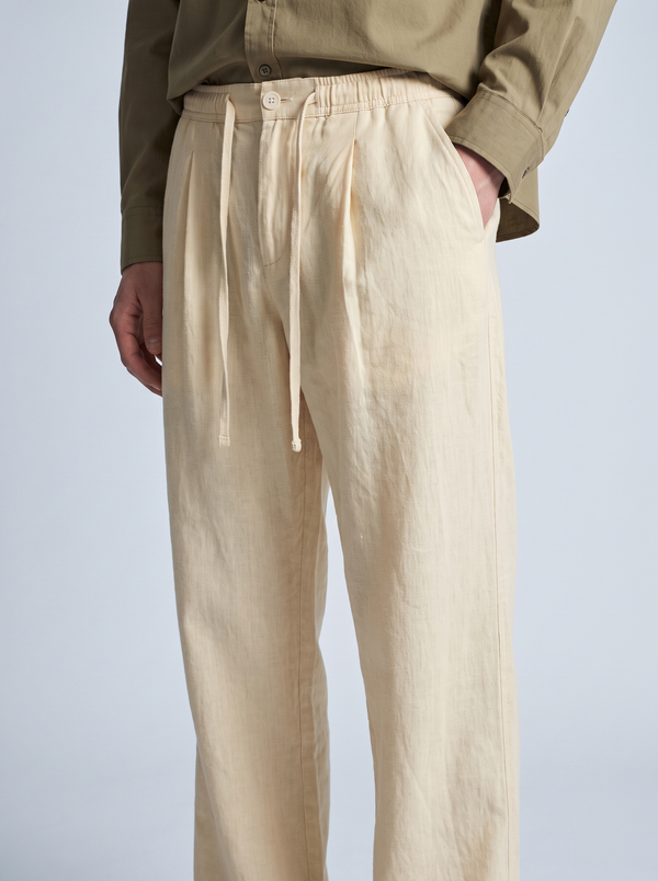 Sandstone Relaxed Linen Trousers