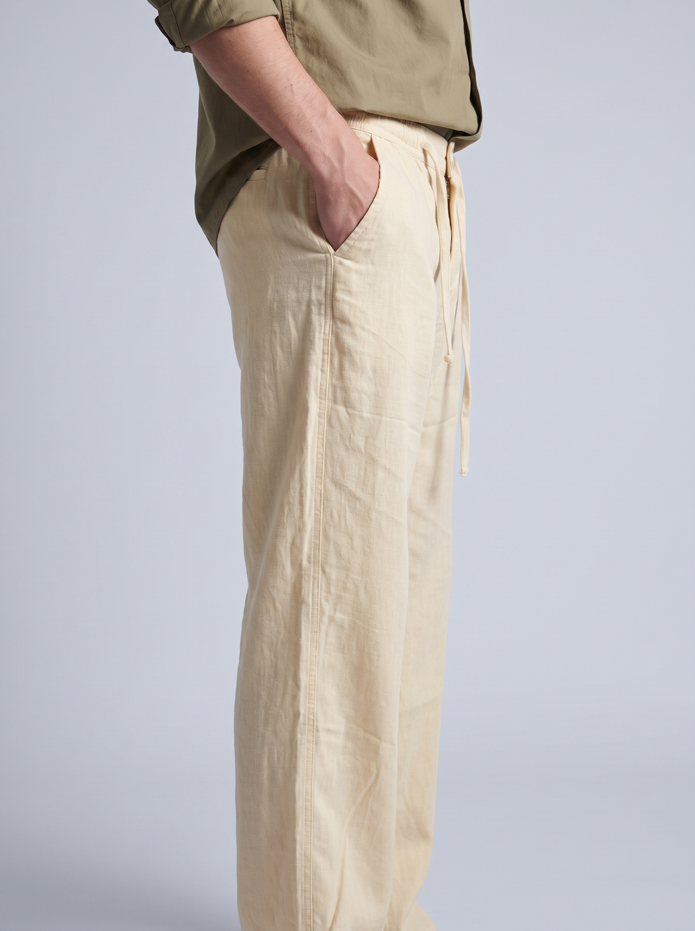 Sandstone Relaxed Linen Trousers