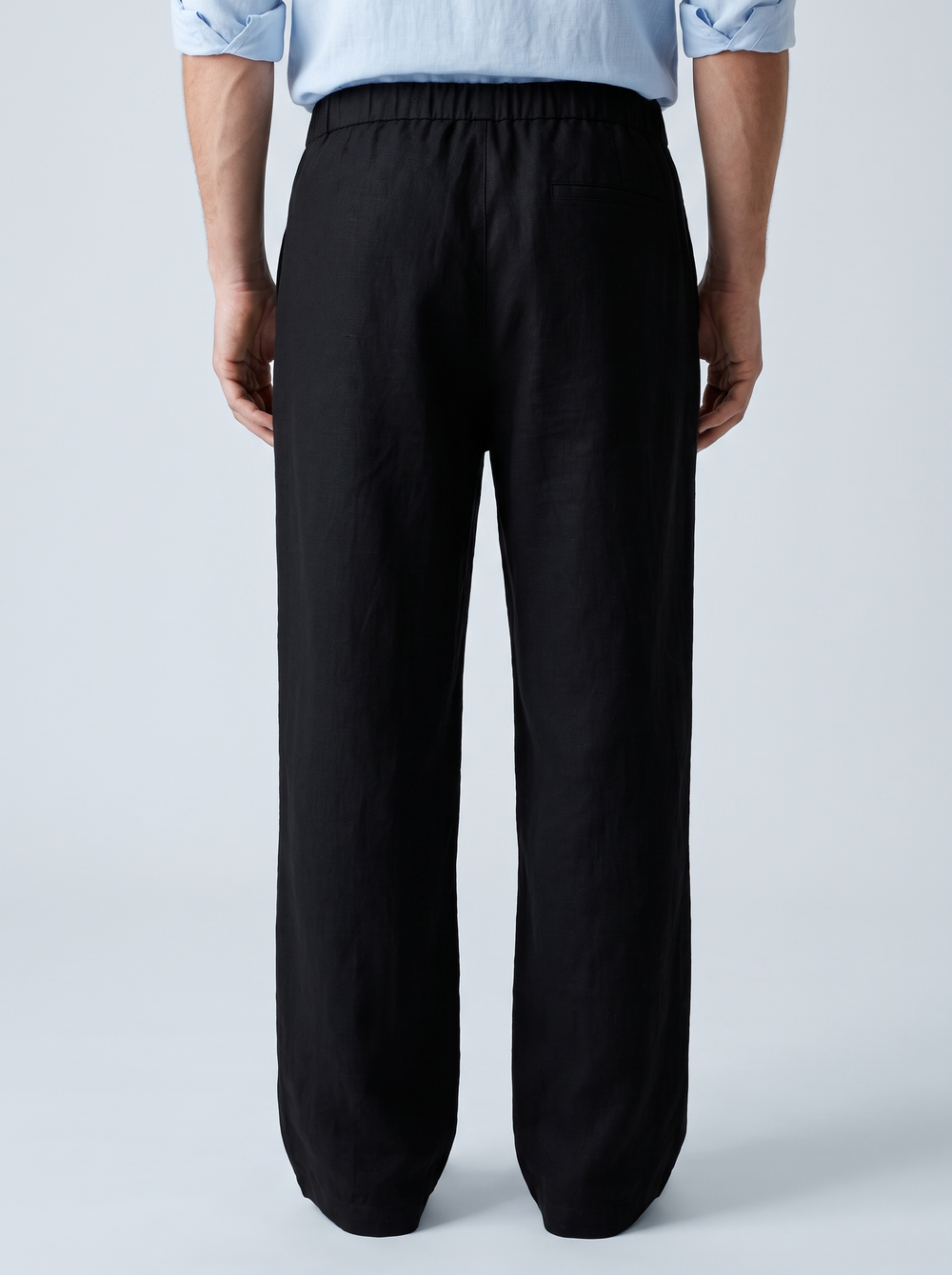 Black Relaxed Linen Trousers