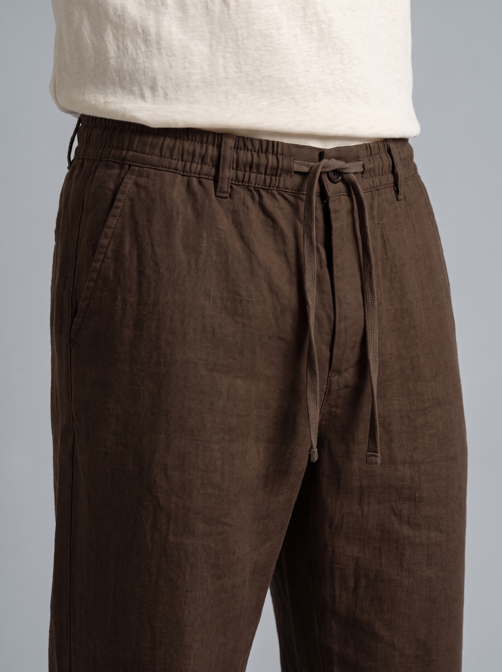 Espresso Relaxed Linen Trousers