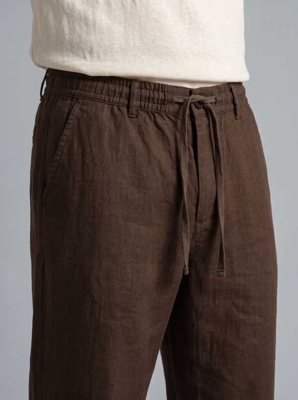 Espresso Relaxed Linen Trousers