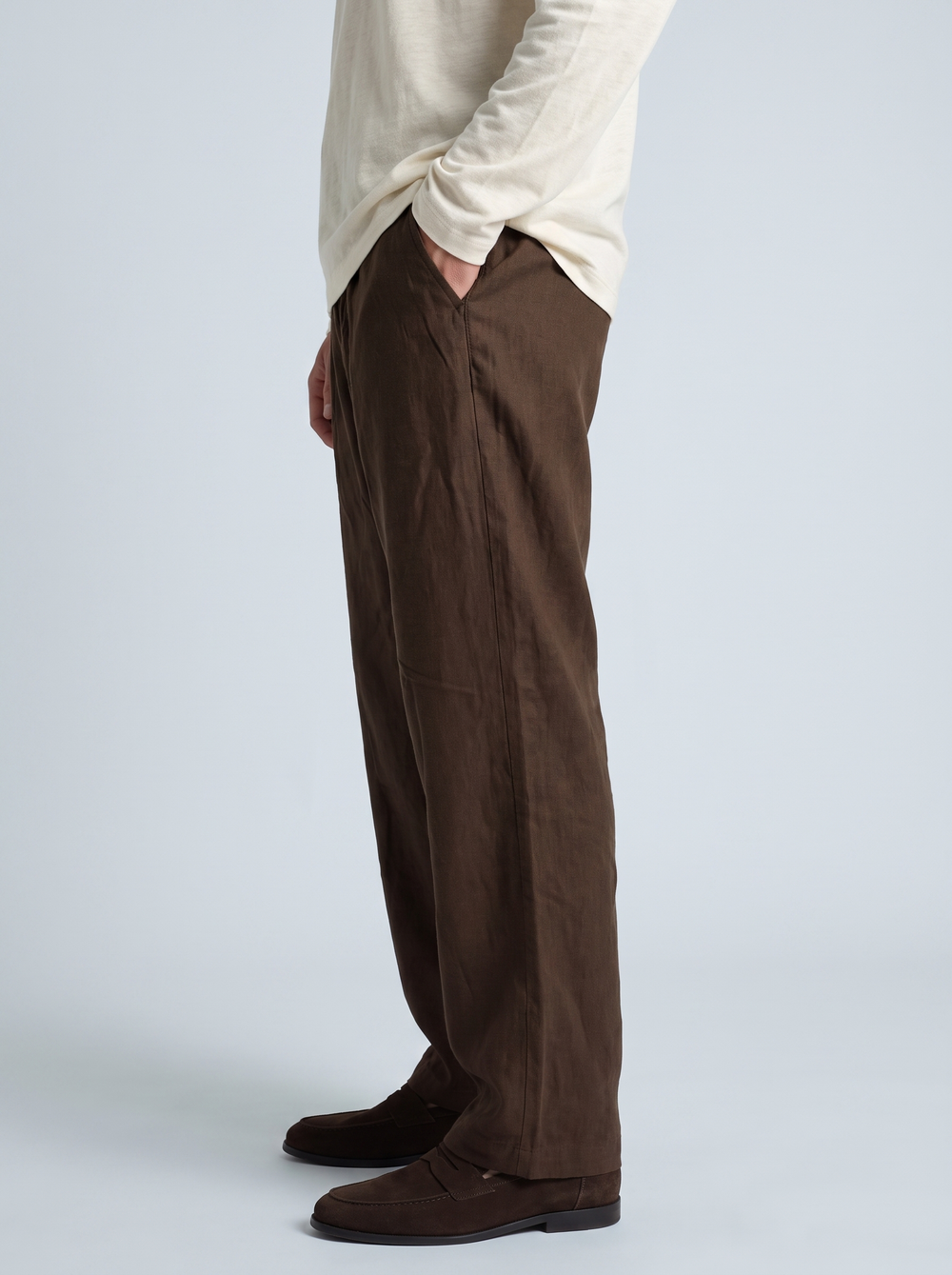 Espresso Relaxed Linen Trousers