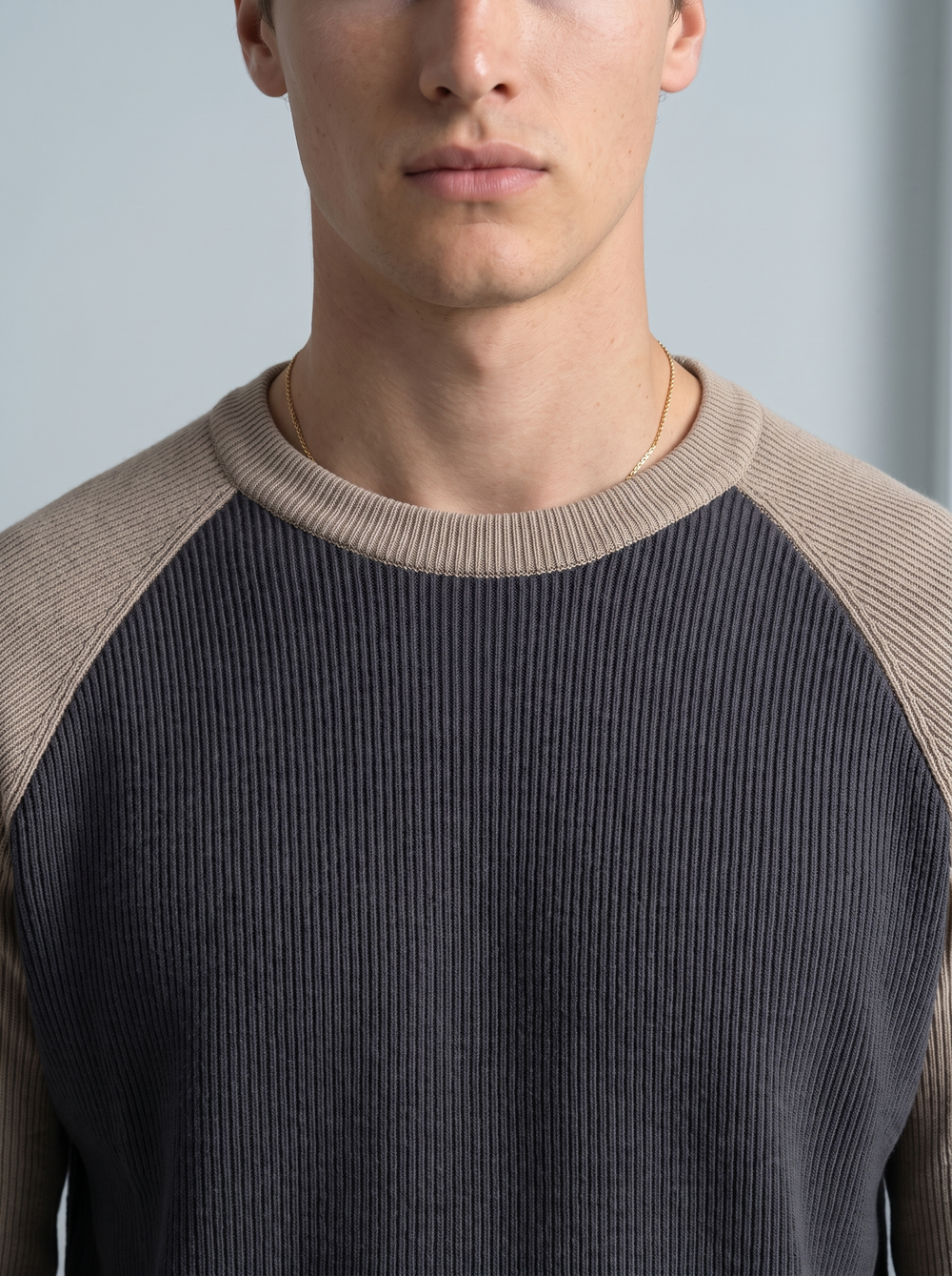 Ashen Raglan Ribbed Tee