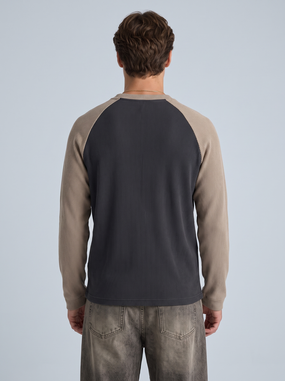 Ashen Raglan Ribbed Tee