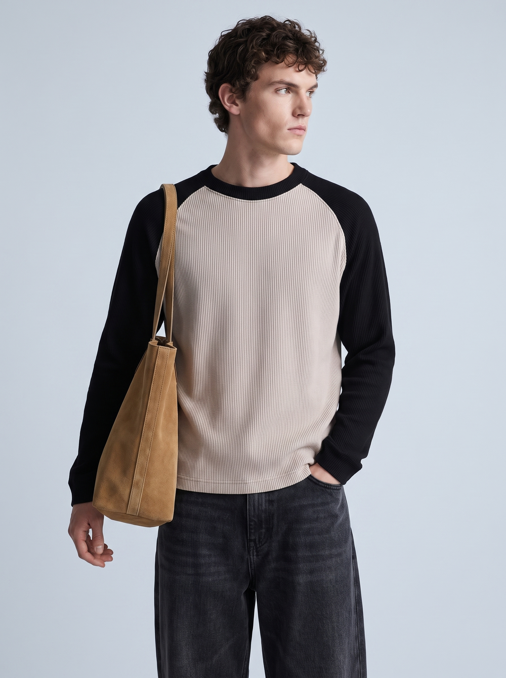 Dune Raglan Ribbed Tee