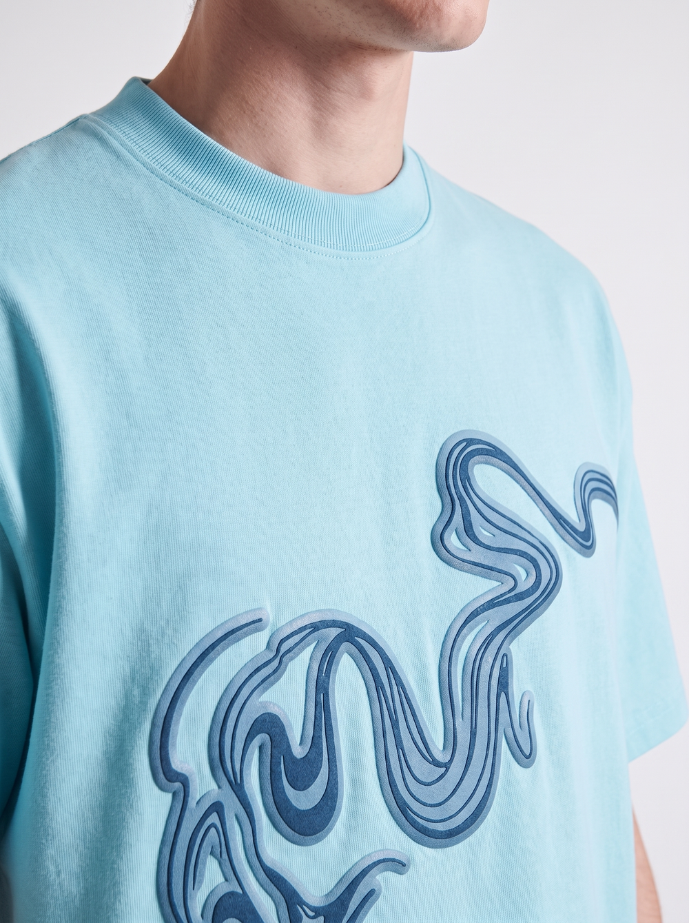Water color Wave Graphic boxy Tee