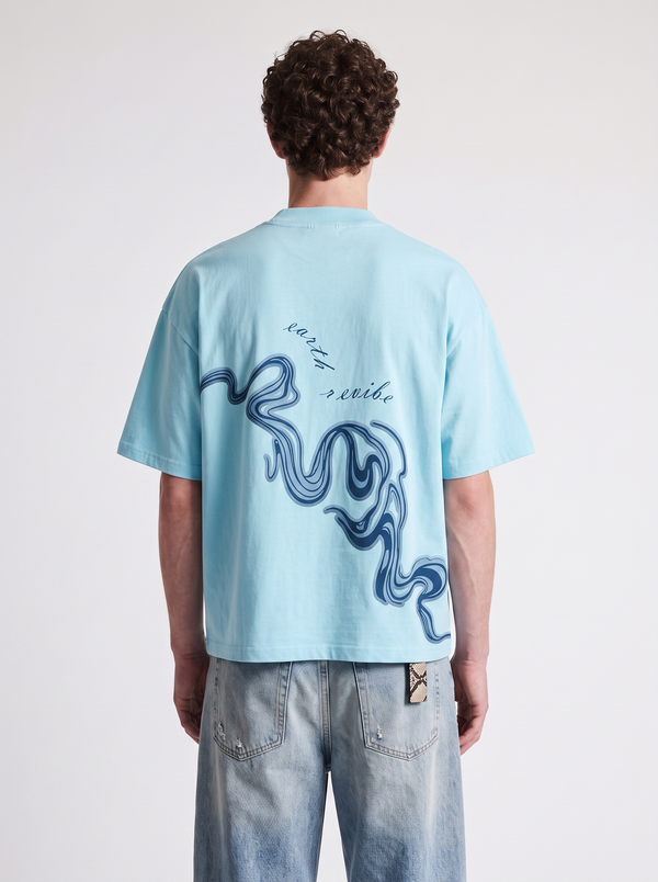 Water color Wave Graphic boxy Tee