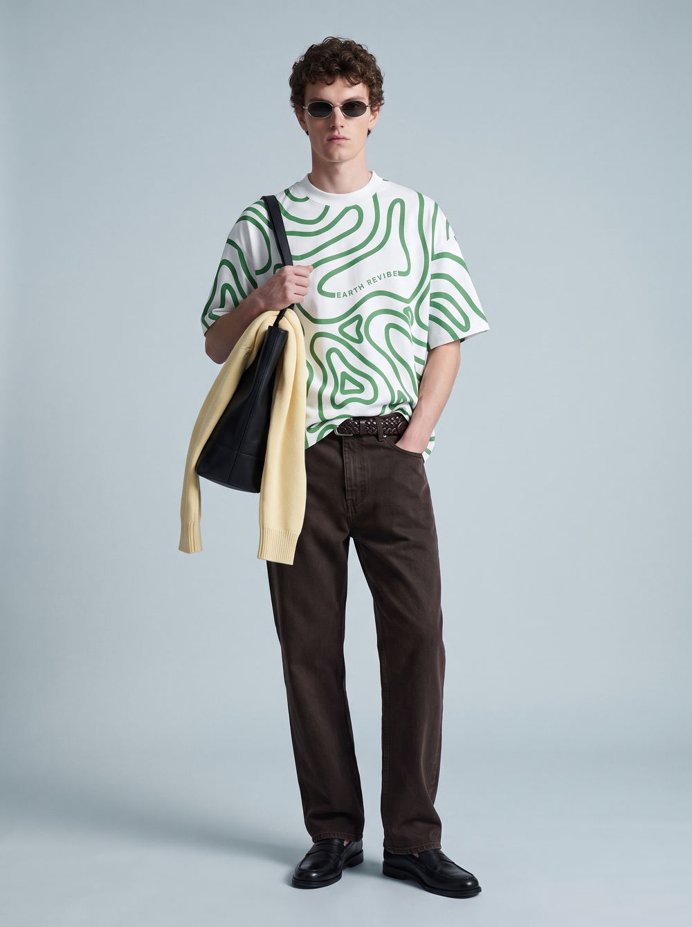 Herbal White All-Over Print Boxy Tee