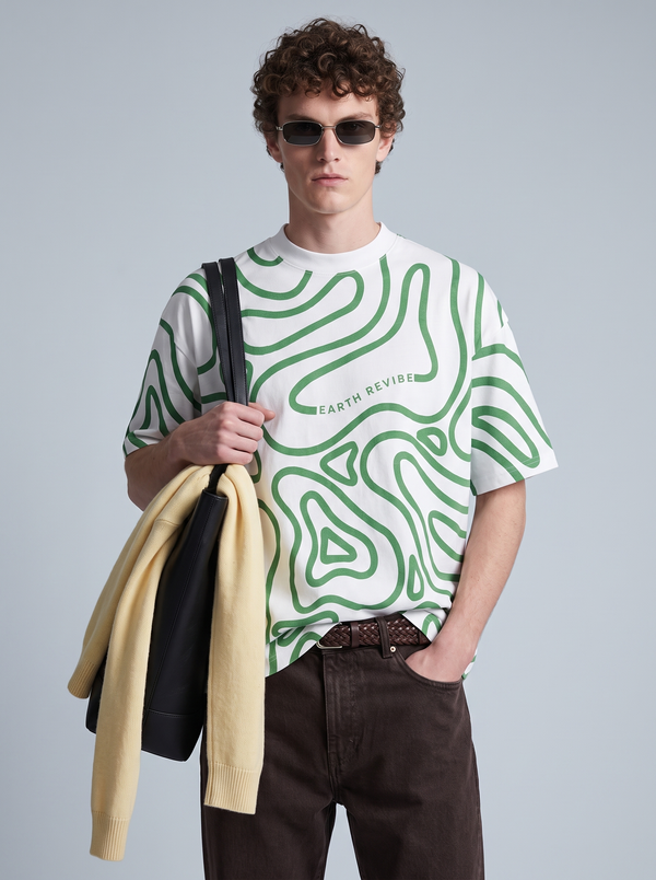 Herbal White All-Over Print Boxy Tee