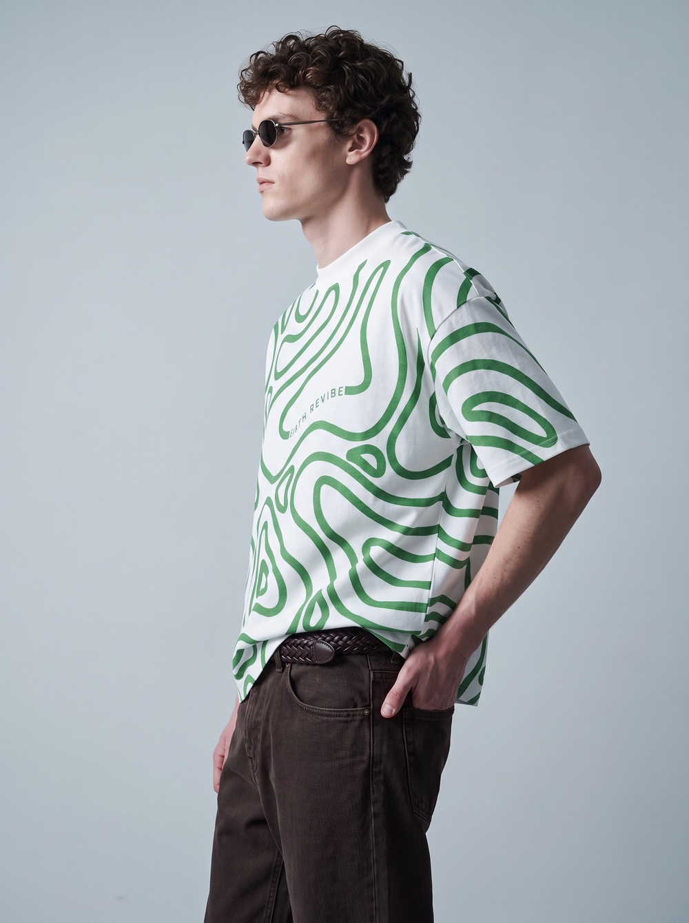 Herbal White All-Over Print Boxy Tee