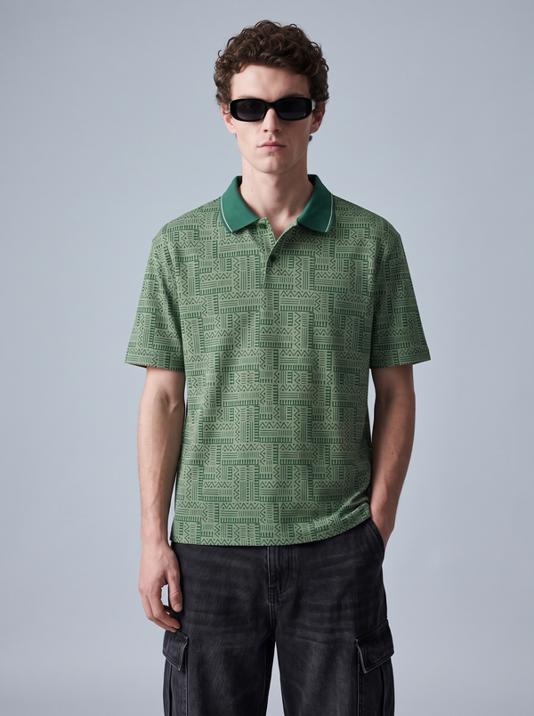 All-Over Print Boxy Polo