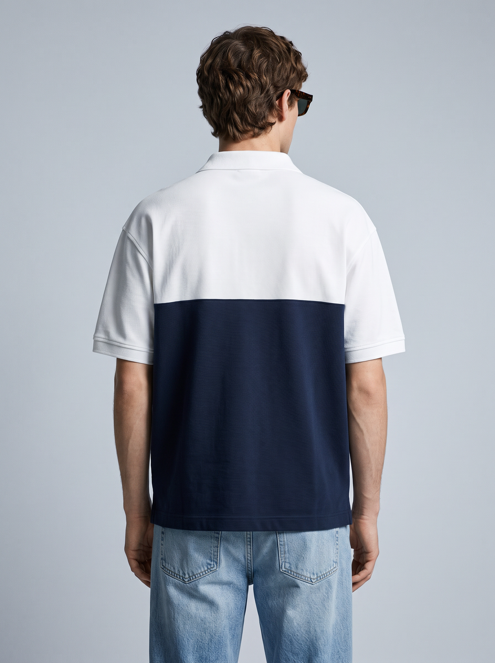 Contrast Oversized Polo with Unique Collar Branding