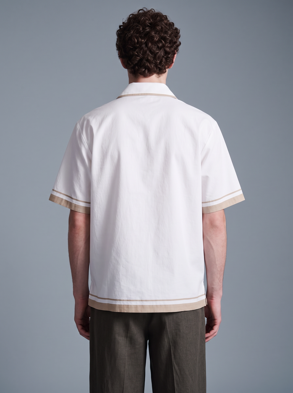 White Palm-Print Resort Shirt