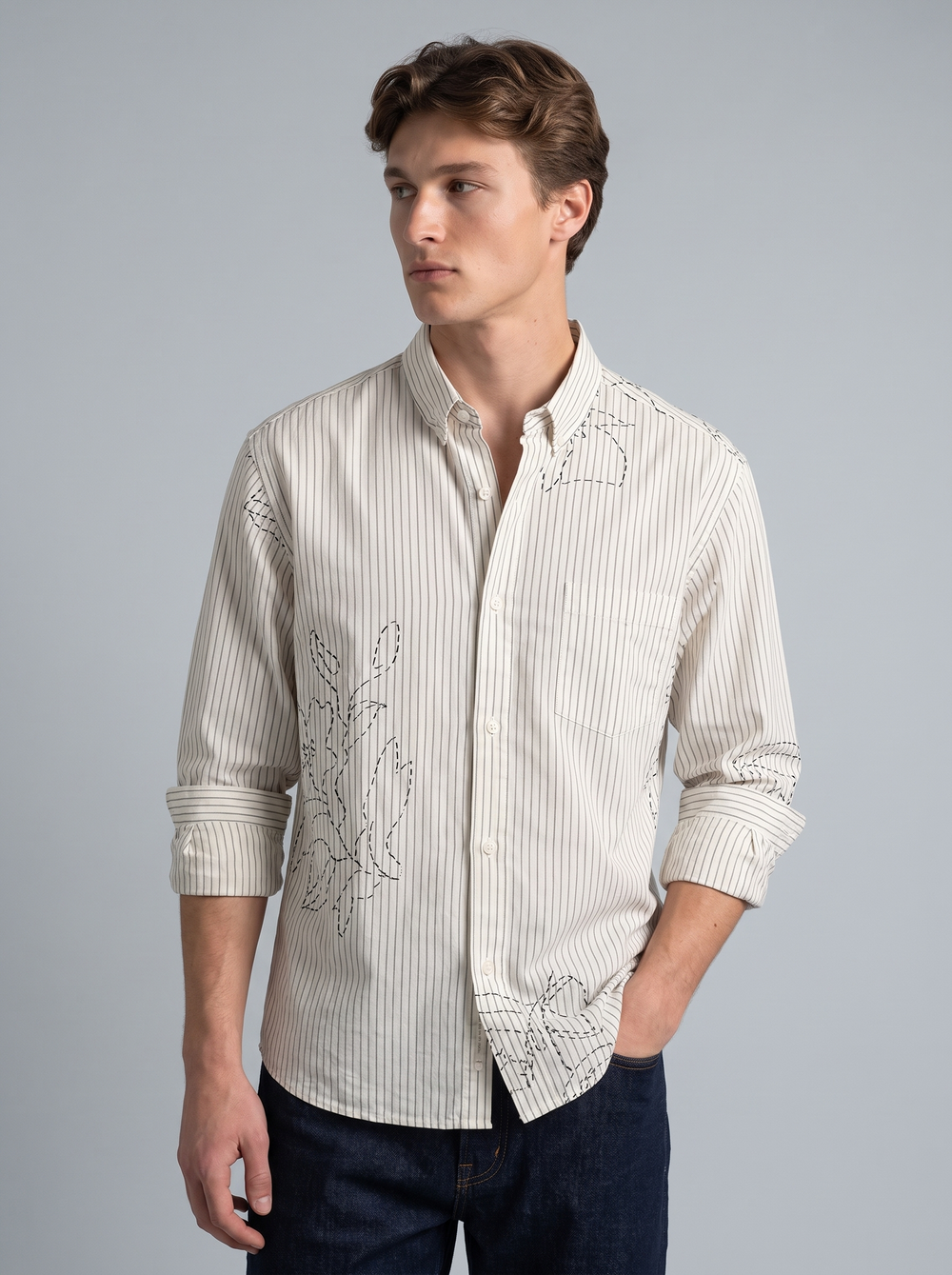 Line Art Pinstripe Shirt
