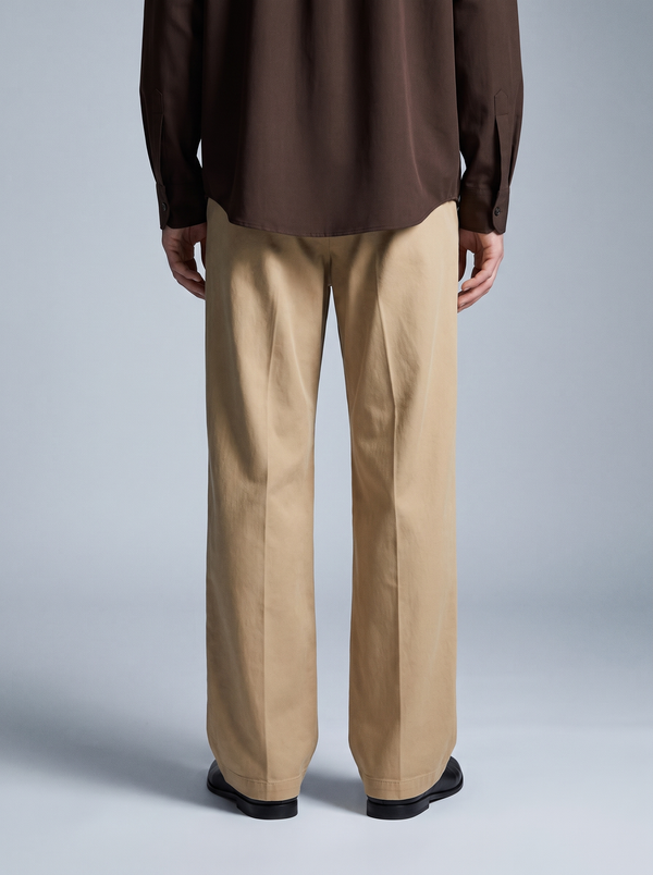 Vintage Print Twill Straight-Fit Pants