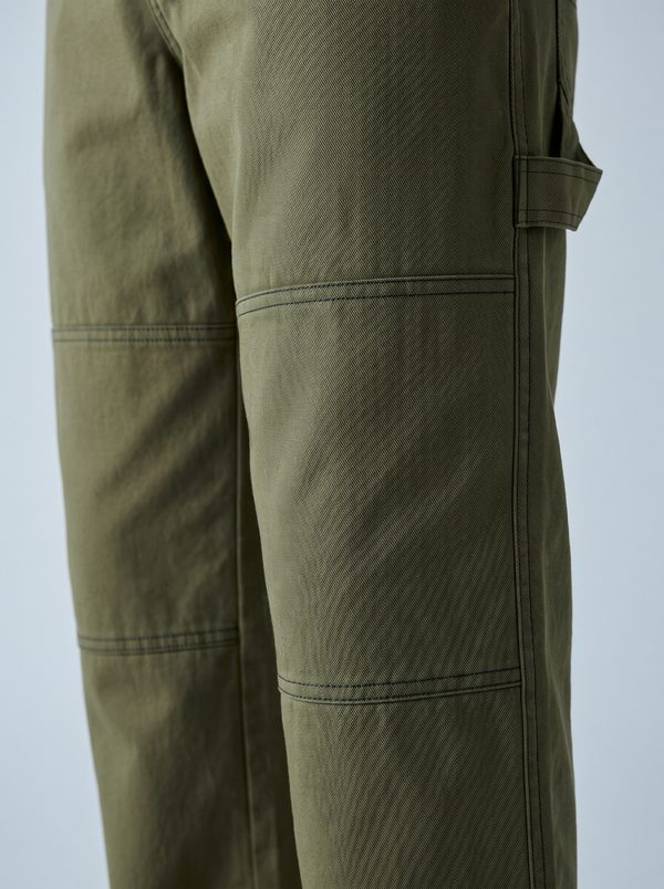 Green Twill Bellbottom Utility Pants
