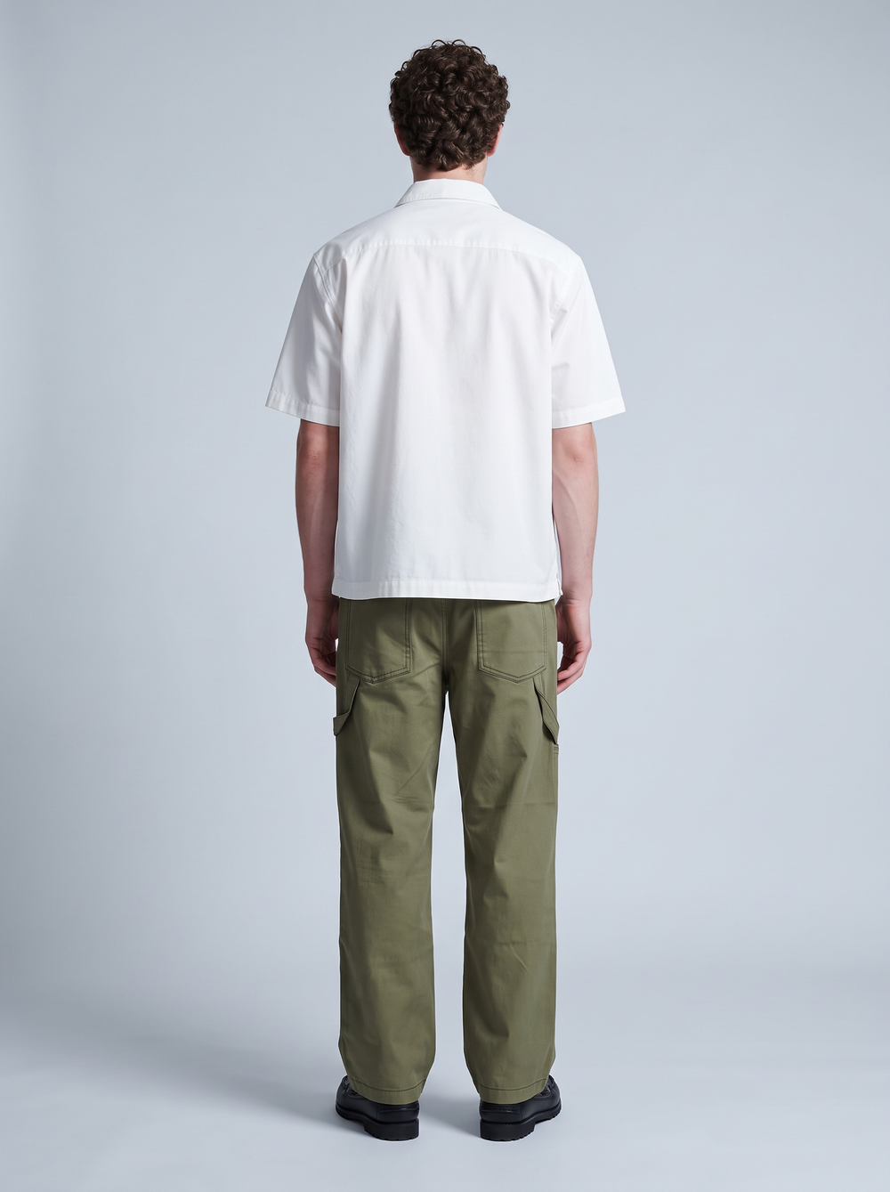 Green Twill Bellbottom Utility Pants