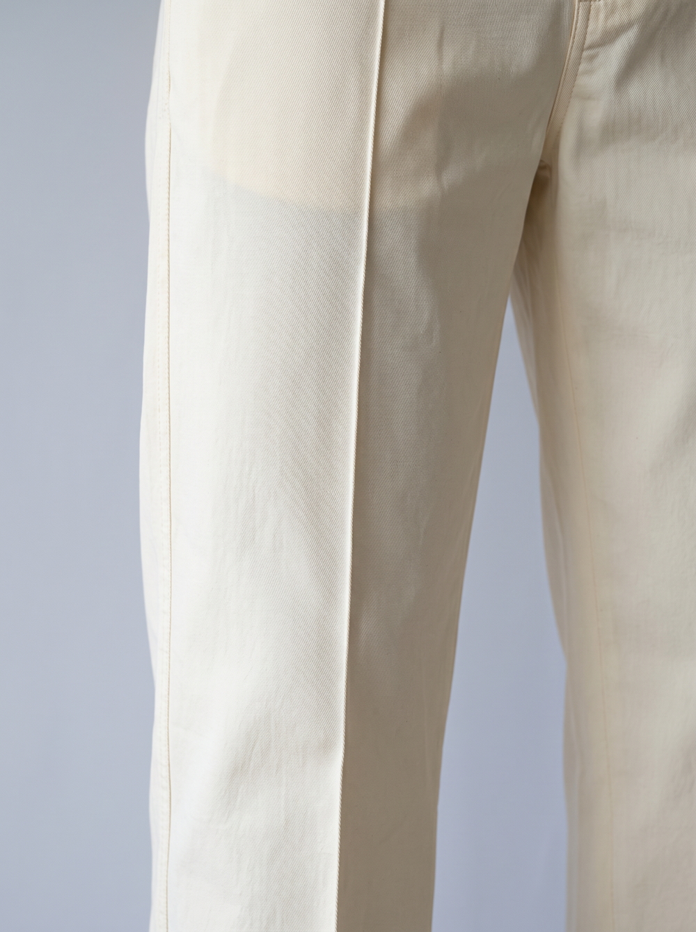 Twill (Off-White Cotton Formal Trousers)