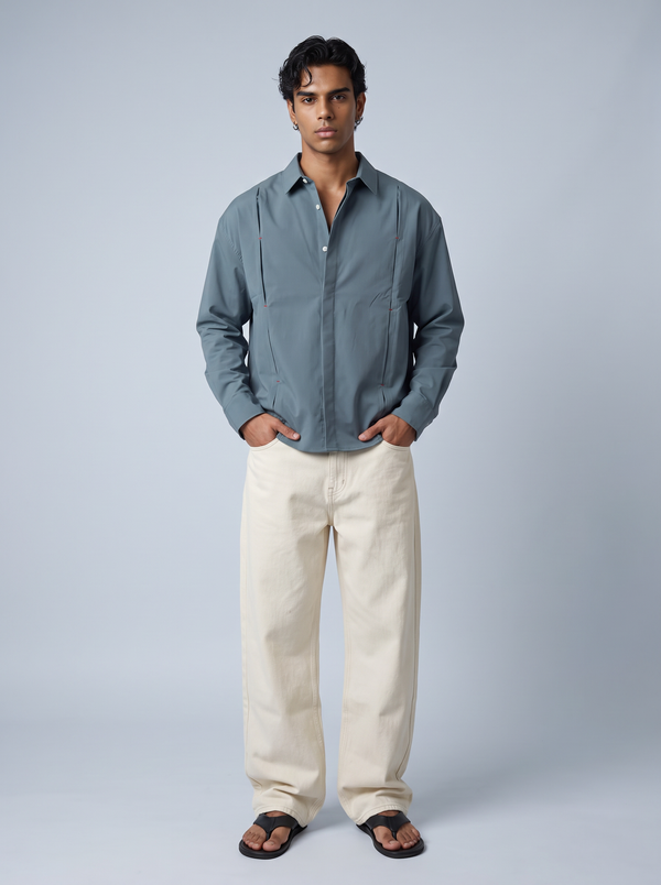 Slate Pintuck Shirt