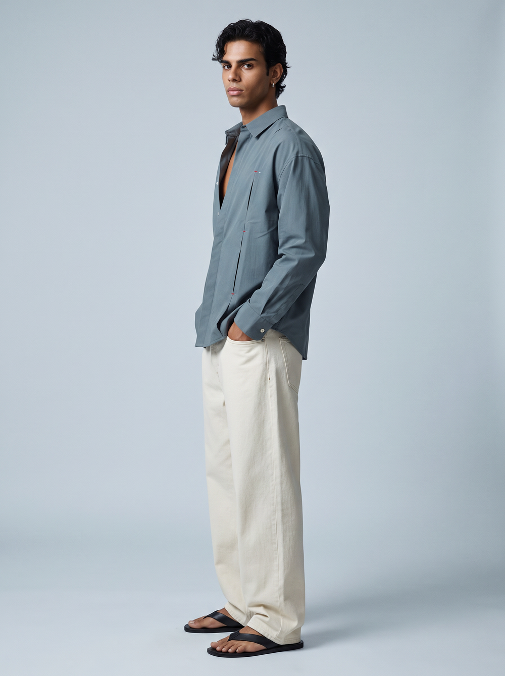 Slate Pintuck Shirt