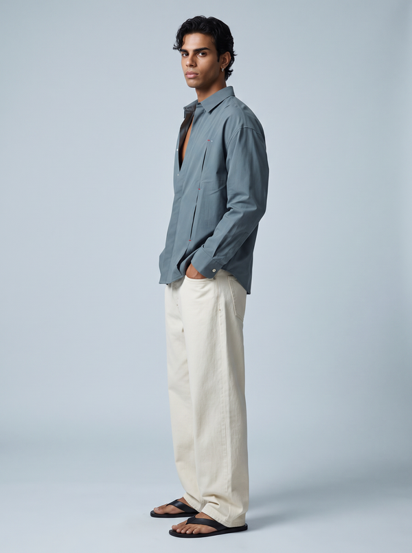 Slate Pintuck Shirt
