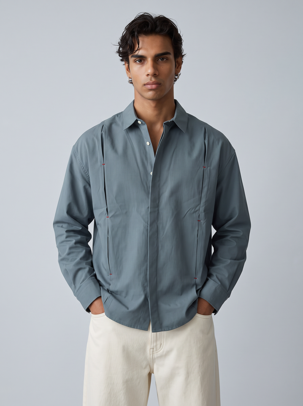 Slate Pintuck Shirt