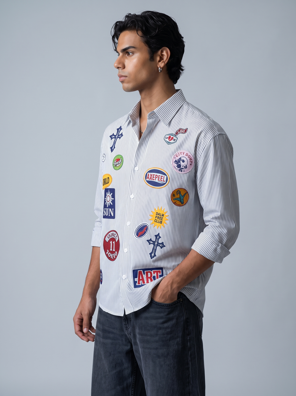 Badge Pinstripe Shirt