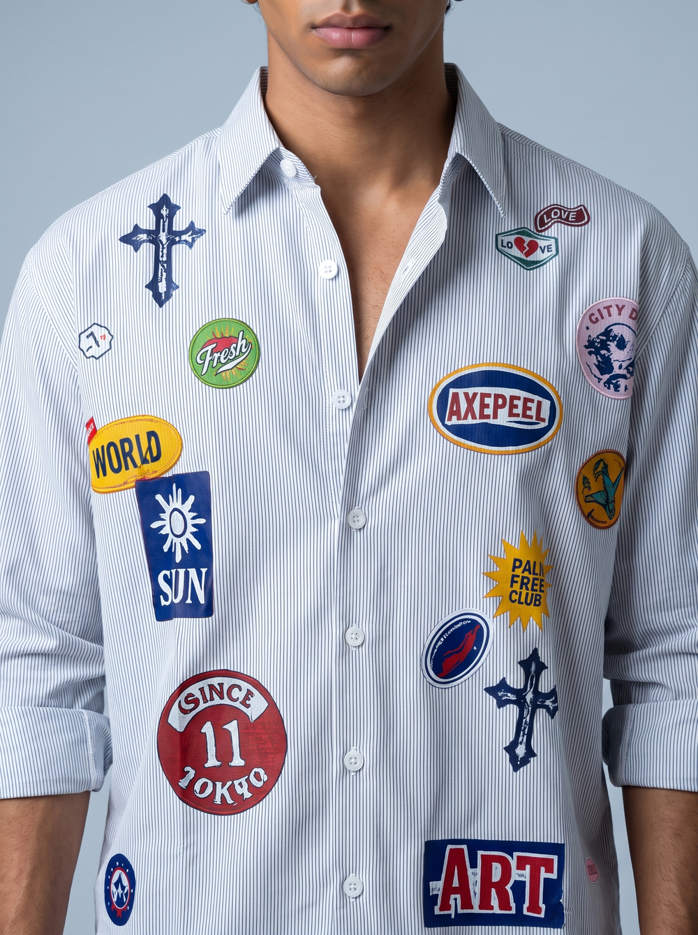 Badge Pinstripe Shirt