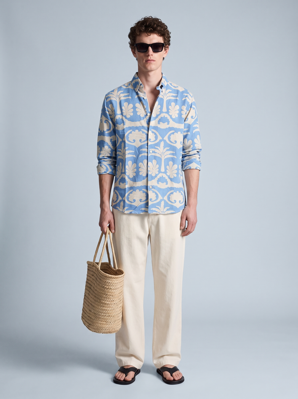 Coastal Tile Linen Shirt
