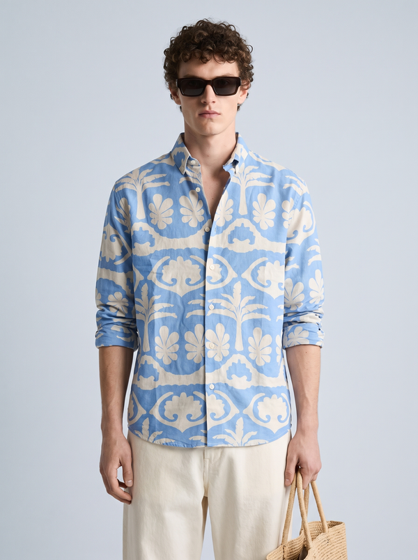 Coastal Tile Linen Shirt