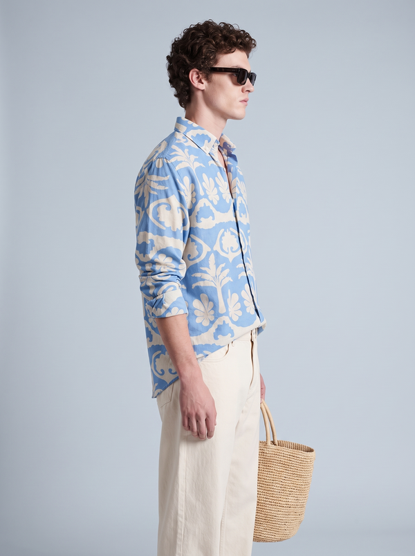 Coastal Tile Linen Shirt