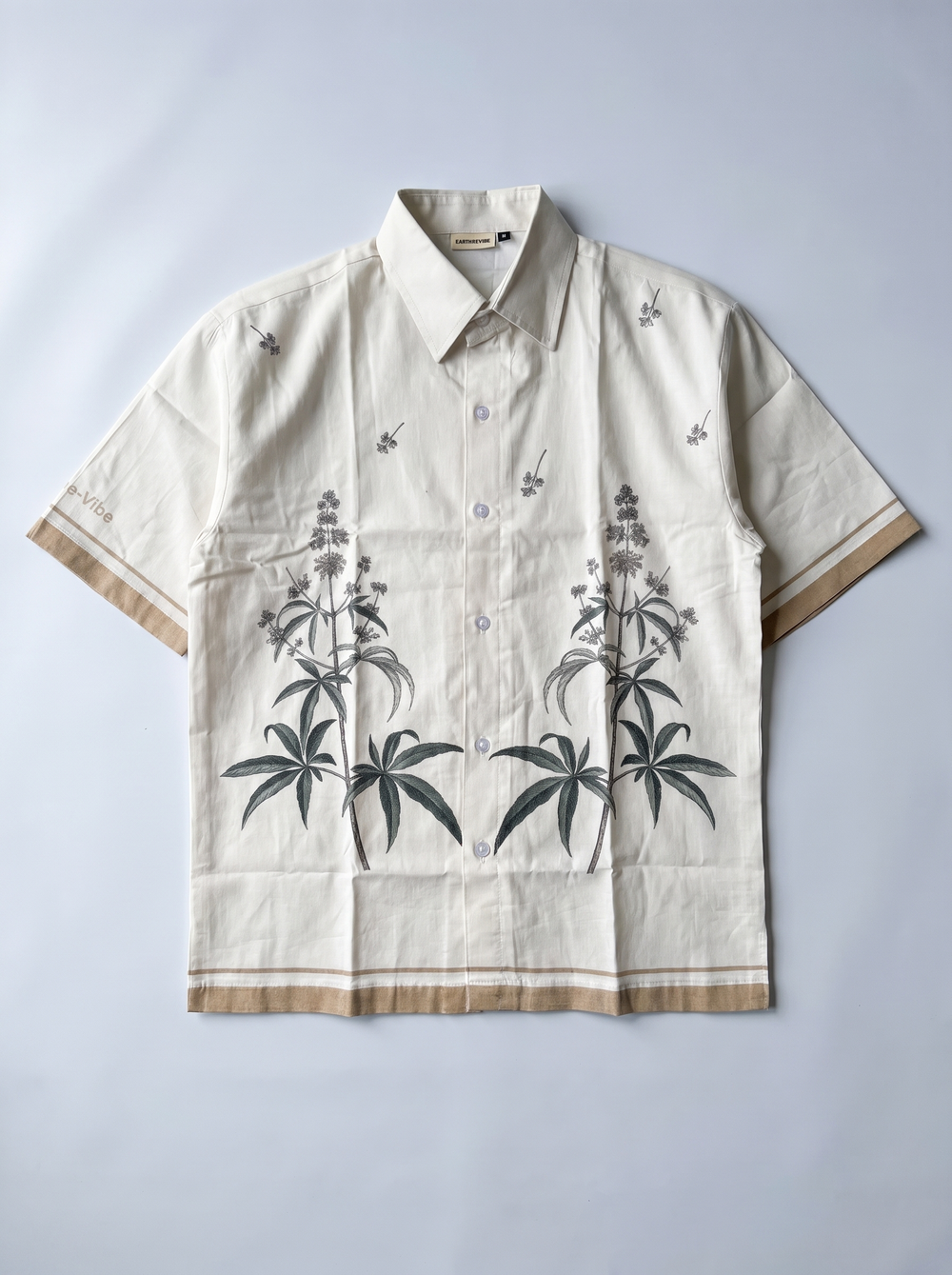 White Palm-Print Resort Shirt
