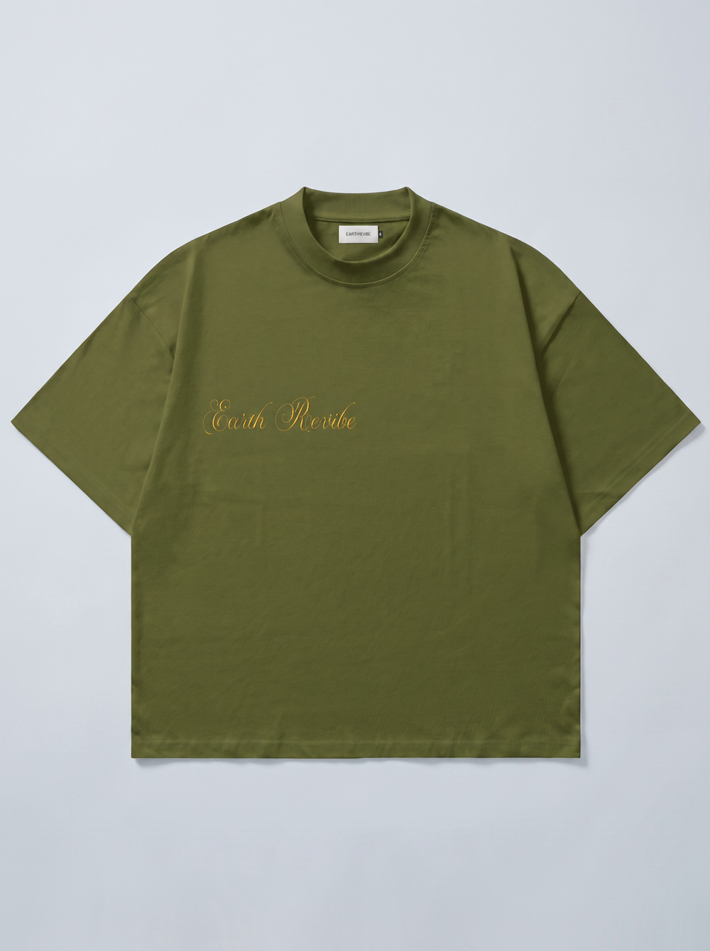 Olive Herbal Cotton Reflective Boxy Tee