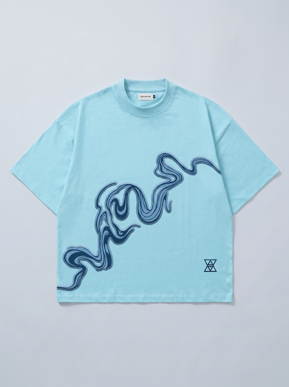 Water color Wave Graphic boxy Tee