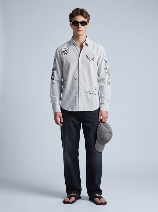 Tattoo Pinstripe Shirt