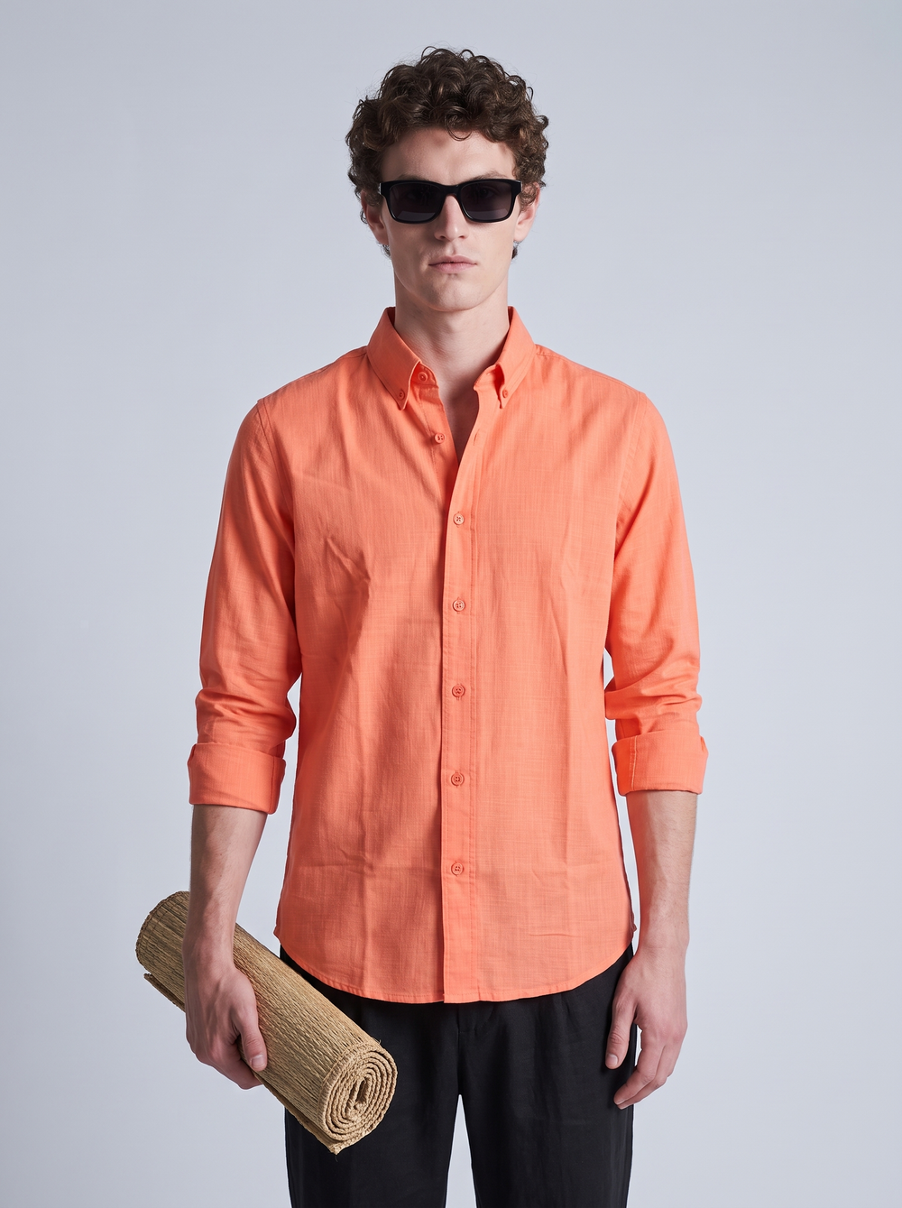 Sunset Coral Linen Shirt