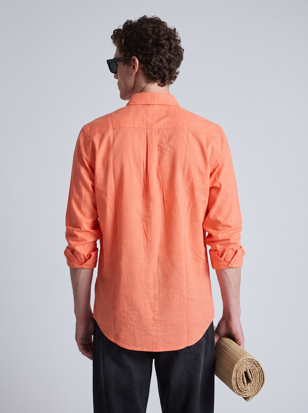 Sunset Coral Linen Shirt